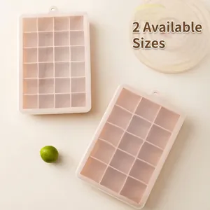 Silicone ice cube tray mold with lid for DIY fruit tea, available in two sizes.