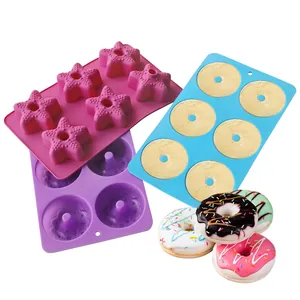 High-quality silicone donut mold set for DIY baking including star and round shapes