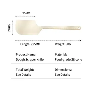 Professional food-grade heat-resistant one-piece silicone spatula scraper with full dimensions