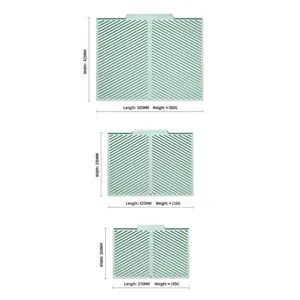 Silicone drying mats in three different sizes for kitchen countertop protection in green