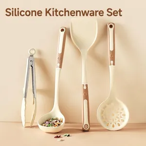 Heat Resistant Silicone Kitchenware Non-stick Cooking Spatula Soup Spoon Slotted Turner Utensils For Home Kitchen Use