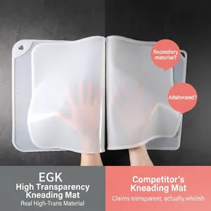 Tapete de silicona transparente de grado alimenticio para amasar y hornear masa