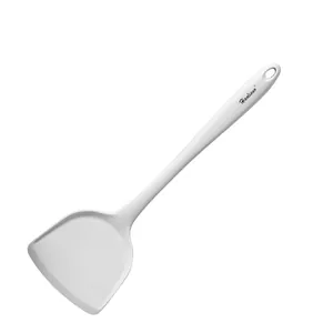 Heat-resistant white silicone spatula for non-stick pans cooking tool with handle hole