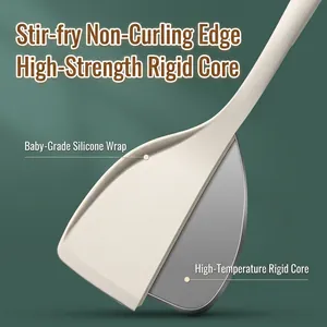 Food grade silicone cooking spatula with high-temperature resistant internal core