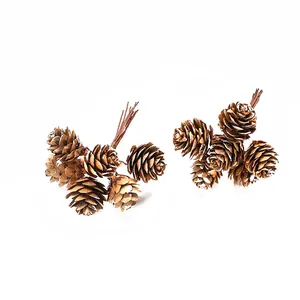 Detail of frosted natural pine cone clusters for Christmas wreaths and floral decor