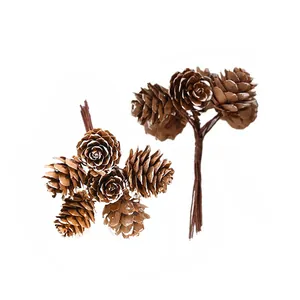 Artificial Frosted Pinecone Bundles Snow Pine Cones With Wire Stems For Christmas Wreath DIY Floral Home Holiday Decor