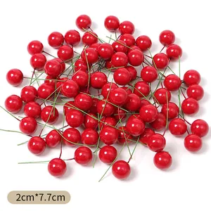 Künstliche rote Beeren für Weihnachtsdeko DIY mit Angabe des 2 cm Durchmessers