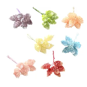 Künstliche Farbige Frostige Tannenzapfen Bündel Weihnachtsbaum Dekoration Diy Kranz Girlande Handwerk Hochzeit Party Home Ornamente