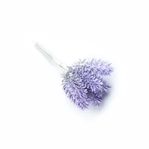 Detailed close-up of a decorative purple artificial lavender bunch for home decor.