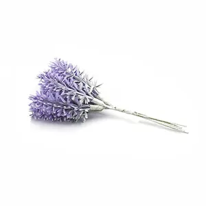 Realistic purple artificial lavender bundle for home and outdoor floral decoration.