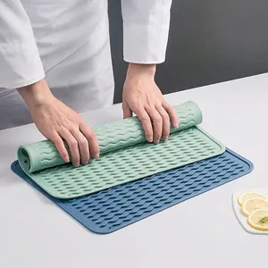 Alfombrilla de Secado de Silicona Mantel Individual Resistente al Calor Para Mesa De Comedor Antideslizante Con Orificio