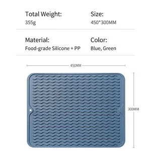 Alfombrilla de silicona resistente al calor 450x300mm con textura ondulada de cocina