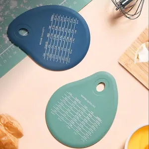 Raspador de Masa de Silicona de Grado Alimenticio Espátula de Pastel Con Tabla de Equivalencias Herramienta de Panadería