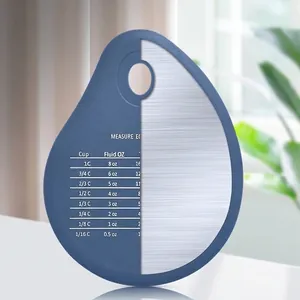Raspador de masa de silicona azul en forma de gota con hoja de acero inoxidable