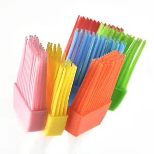 Set of colorful heat resistant silicone basting oil brushes for BBQ and baking DIY tools