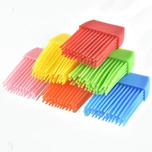 Professional set of colorful heat-resistant silicone oil brushes for BBQ grilling and baking