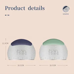 Stainless steel dough scraper with measurement scale and two color handle options
