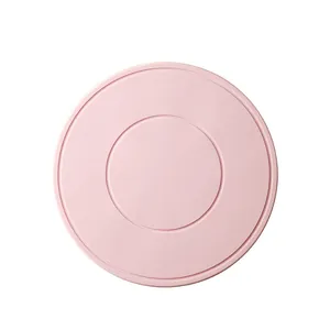 Round pink silicone heat insulation mat for kitchen dining table heat protection use