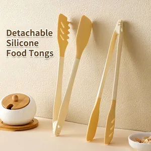 Pinzas de Cocina de Silicona Resistentes al Calor Pinzas para Alimentos Multifuncionales para Filetes BBQ Pasta Abrazaderas de Cocina Antideslizantes Estilo Nórdico