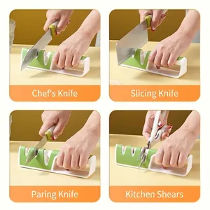4-in-1 manual knife sharpener for kitchen knives, scissors, and fruit knives.