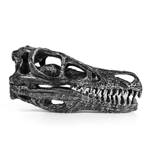 Realistic Velociraptor Dinosaur Skull Model Resin Fossil Replica Animal Skeleton Statue For Home Decor Science Research Specimen