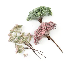 Frostige Künstliche Beerenstrauß DIY Simulierte Weißfrost Pflanzen Beerenstiel Für Weihnachten Heimdekoration Kopfschmuck Handgelenk Blume