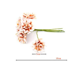 Detailmaße für diesen kleinen künstlichen Chrysanthemen-Seidenblumenstrauß mit 10 cm Länge