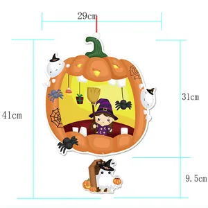 Halloween Kürbis Hexe Hängedekoration mit Höhen- und Breitenmaßen von 41x29 cm