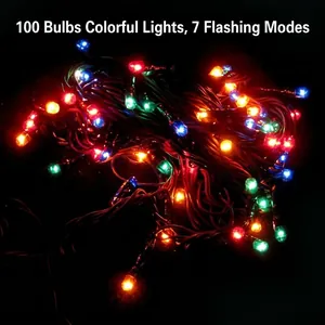 Veelkleurige Kerst Lichtslinger Honderd Lampjes Fairy Lights Voor Vakantie Feest Huis Hotel Decoratie EU Stekker Acht Modi Controle Feestelijke Lamp