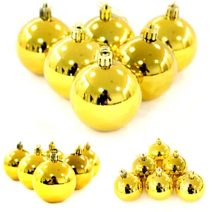 Glänzende goldene Weihnachtskugeln Set für festliche Weihnachtsbaum Dekoration