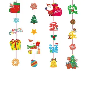 Christmas hanging decorations with Santa and snowman motifs, size 16-20cm per piece