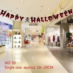 Gruselige Halloween-Banner-Girlande als Dekoration für festliche Partyhintergründe