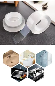 Transparent washable nano double sided tape magic traceless waterproof adhesive tape for home