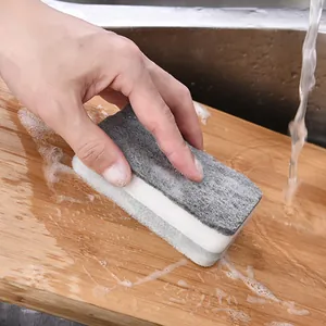 Dubbelzijdige keukenreinigingsspons voor het efficiënt wassen van servies en potten