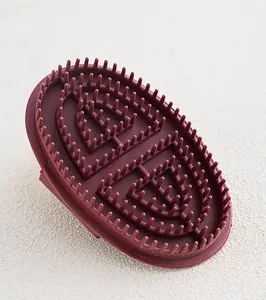 Silicone body massage brush detail showing soft bristles for deep tissue meridian relief.