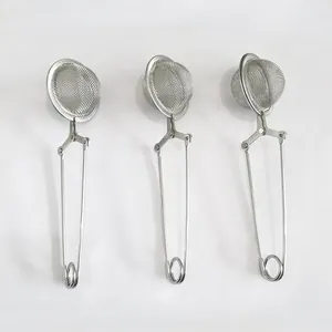 Creative Stainless Steel Tea Strainer Mesh Tea Ball Infuser Handle Tea Filter For Loose Leaf Tea Kitchen Accessories