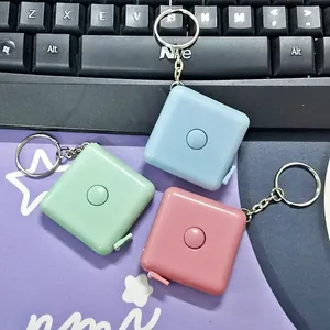 Mini metro a nastro retrattile portatile quadrato righello morbido portachiavi 3pz