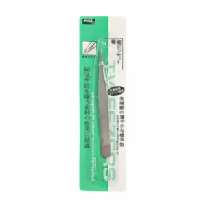 Stainless steel precision tweezers for nail art and crafts, anti-static design.