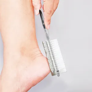 Double-sided foot file and pumice brush for dead skin callus removal and cleaning.