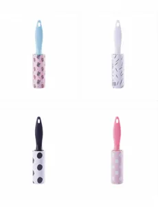 Mini rouleau anti-poils portable brosse adhésive avec trou de suspension, 4 variantes.