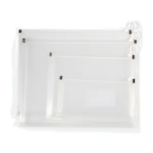 Clear plastic zipper document bag set waterproof file storage organizer for school