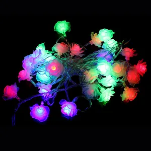 Guirnalda de Luces LED en Forma de Flor Rosa para Navidad Luces de Hadas Multicolor para Boda Fiesta Bar Decoración del Hogar