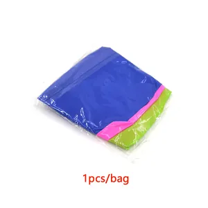 Detail view of a 35cm colorful inflatable beach ball in clear packaging, 1 piece per bag.