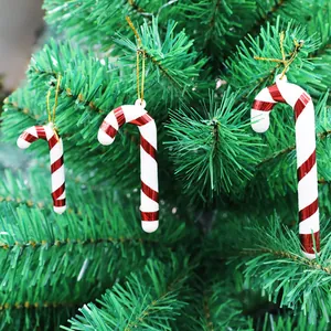 Weihnachtsdekoration Kunststoff Zuckerstangen Ornamente Gestreifte Anhänger Für Weihnachtsbaum Feiertags Party Zuhause Dekor