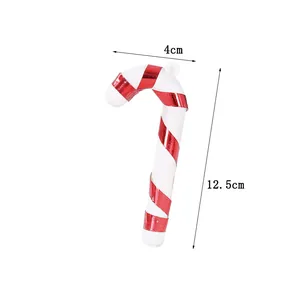 Rot-weiß gestreifte Weihnachts-Zuckerstange zum Aufhängen, Größe 12,5cm x 4,0cm