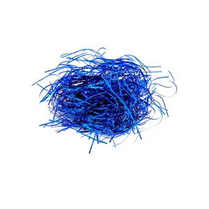 Carta sminuzzata blu metallizzato per scatole regalo e decorazioni per feste