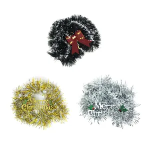 Decorazione Albero di Natale Festone e Scritta Merry Christmas Ornamenti Festivi Nastro in PVC Con Fiocco per Casa e Festa