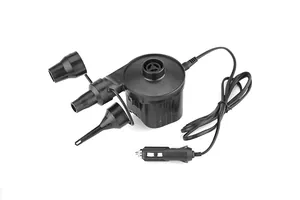 Portable car electric air pump with three nozzle sizes and cigarette lighter power plug