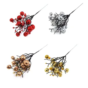 Kerst Kunstmatige Glitter Bessenstam Tak Voor Boomdecoratie Schuim PVC DIY Ambachten Boeket Bloemstuk Accessoire