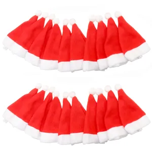 Lot de mini bonnets de Père Noël pour couverts et décors de bouteilles